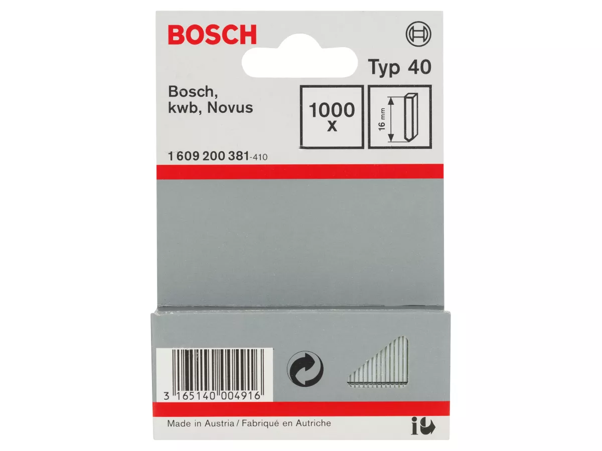 Clous type 40 longueur 16mm Bosch